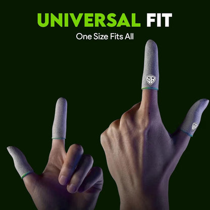 SpinBot Silver Fiber Thumb & Finger Sleeve for Mobile Game (4 Pieces), Pubg,Cod,Freefire -with Metal Carry Box-Pack of 2 Pair